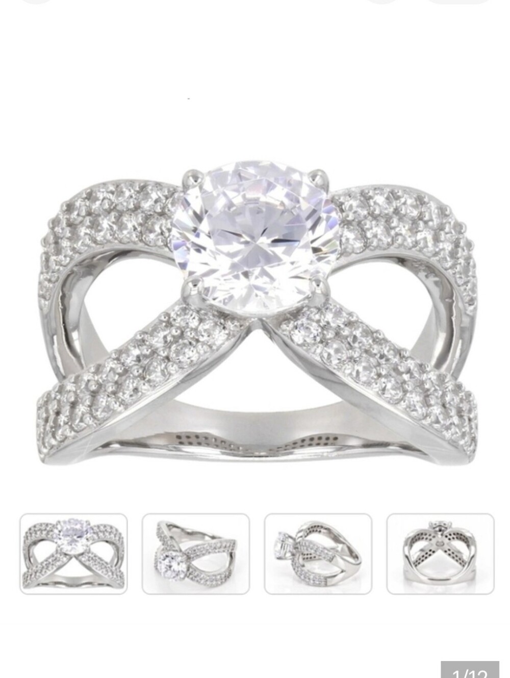 🆕️💍 5.02CTW WHITE DIAMOND SIMULANT PLATINUM OVER STERLING SILVER - SIZE 9.0💍
